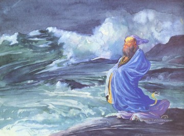 Un Rishi appelant à une tempête John LaFarge Peinture à l'huile